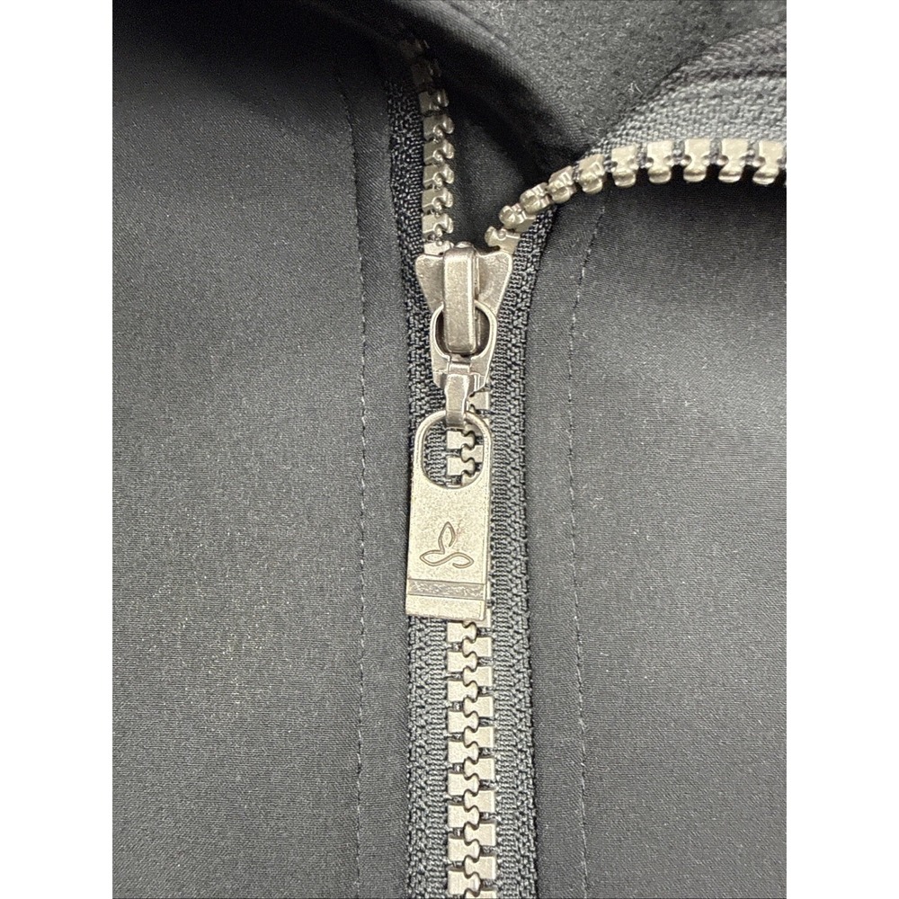 Prana Womens Medium Button Front Water Resistant Soft Shell Jacket Black EUC - Picture 12 of 16